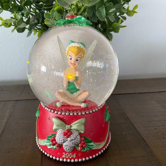 Disney Art 204 Disney Store Tinkerbell Christmas Glitter Snow Globe